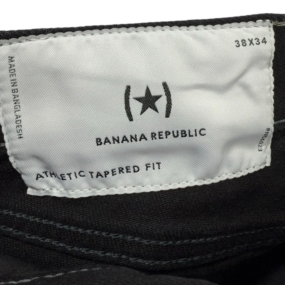 Banana‎ Republic Men's Athletic Tapered Fit Jeans Black Size 38 X 34
